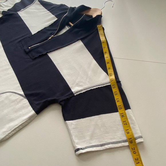 FP Movement Retro Rugby Polo Top Striped Navy and White Size Medium - Picture 13 of 13